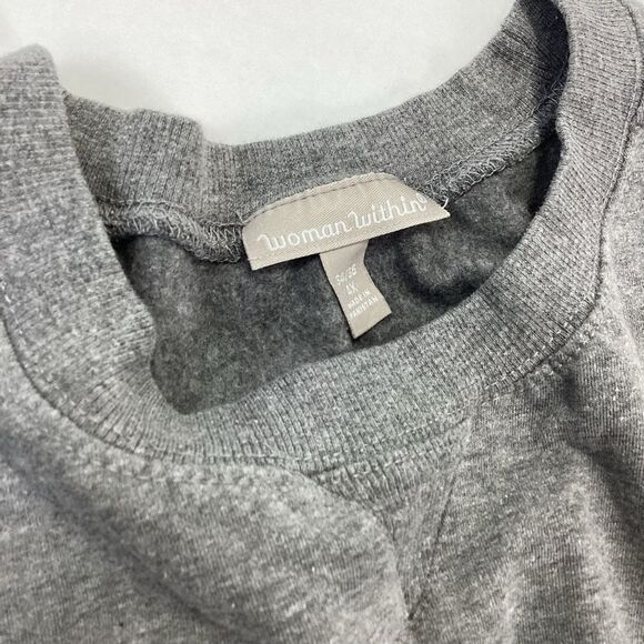 Woman Within Pullover Sweatshirt Gray 4X - Picture 4 of 8